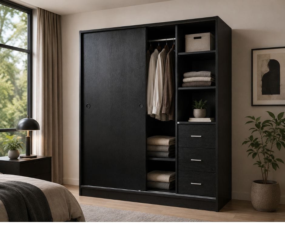 Redfern Builtin Modular - 1600 Sliding Door Storage - Black