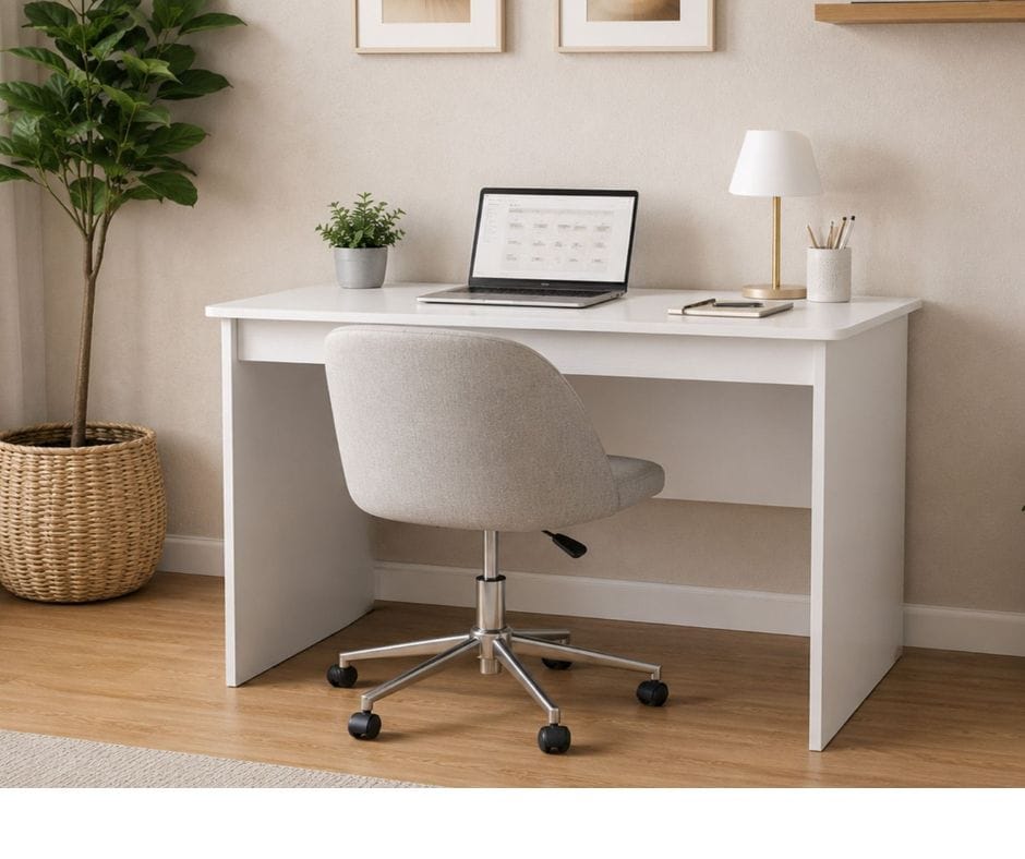 Redfern Simpleline Study Desk 900mm - White
