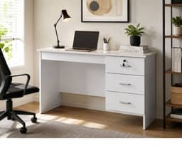 Redfern 3 Drawer Study Desk 1200mm- White