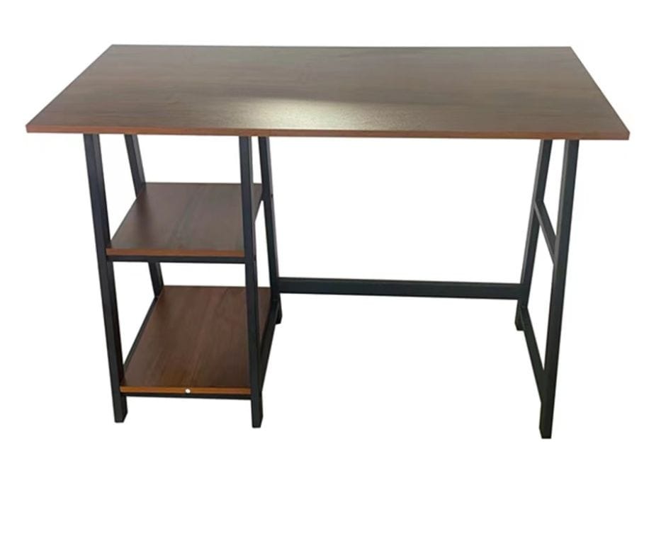 Zetland Writing Desk with 2 Storage Shelves - Dark Walnut Finish