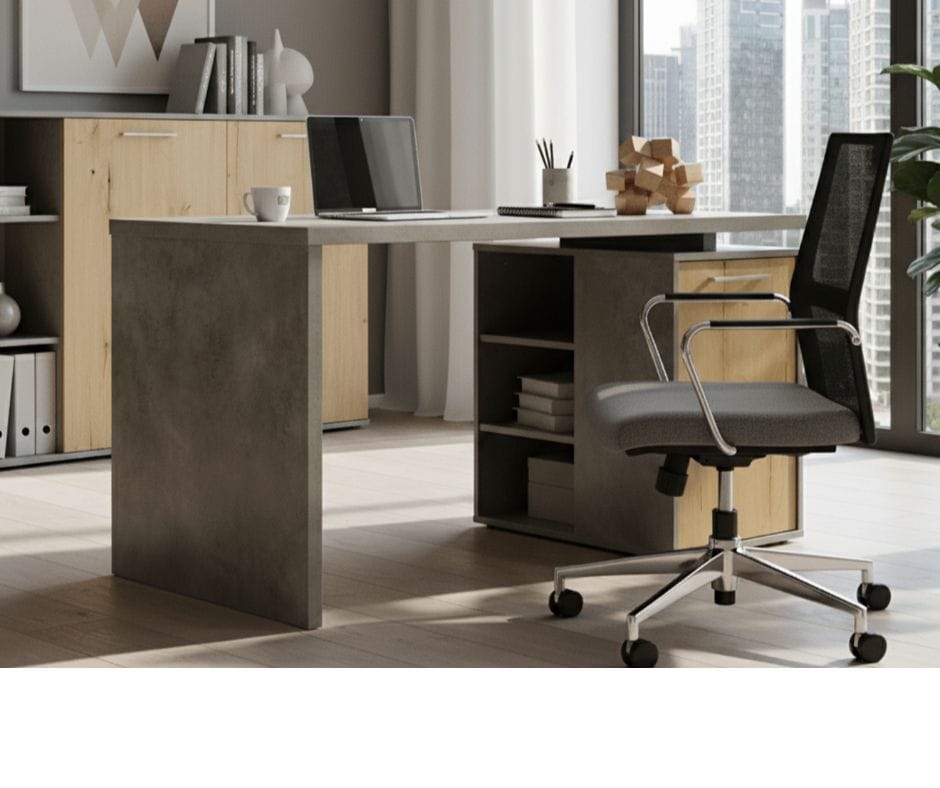 Thomas Desk - Grey and Oak Finish