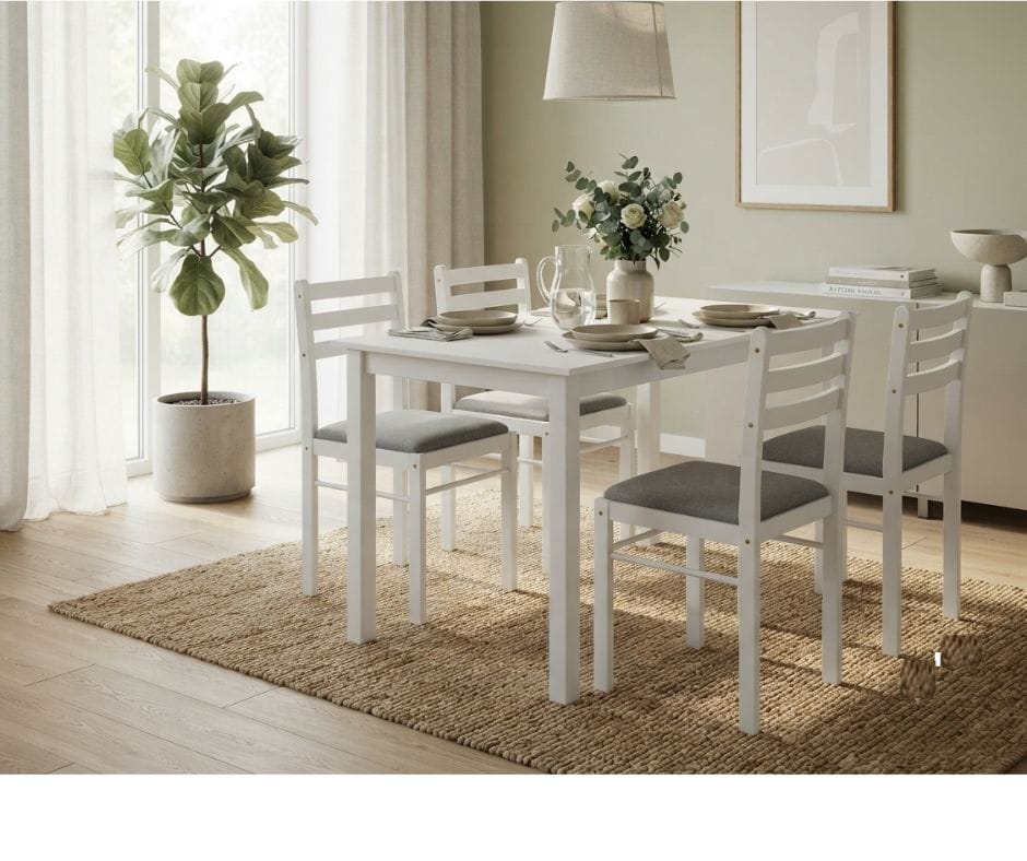 Concord 5 Piece Dining Set - White