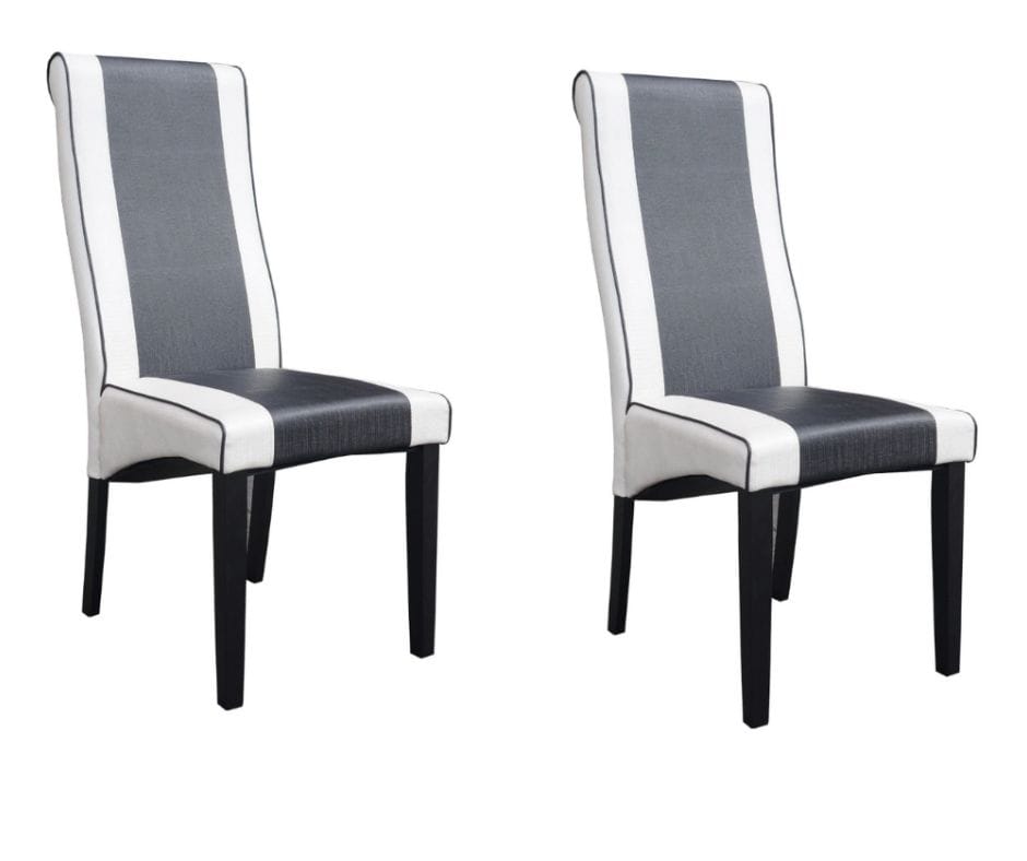 Sarah Leatherette Dining Chair Set of 2 - Black and White
