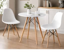 Oliver 80 cm Round Dining Table - White