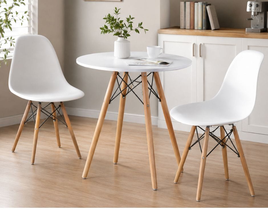 Oliver 80 cm Round Dining Table - White