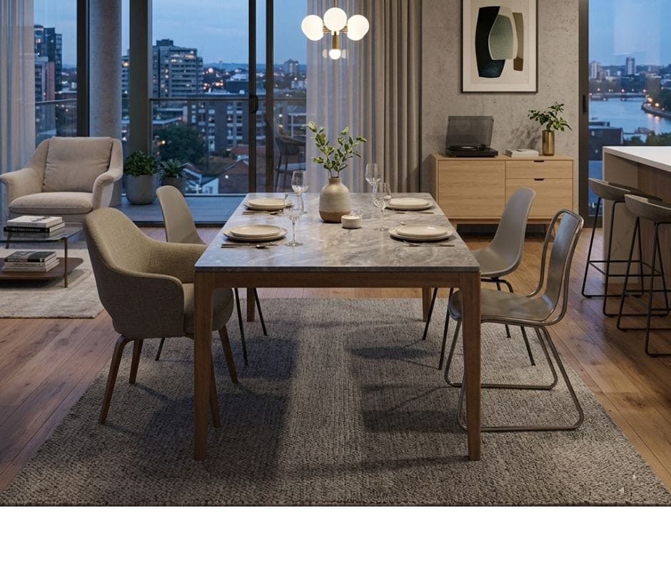 Elaine Dining Table - Walnut and Grey Finish (Paladina Look)