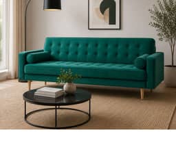 Sofia Sofa Bed 3 Seater - Velvet Green