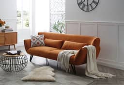 Amber Tan 3-Seater Sofa - Orange