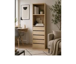 Botany 5 Drawer Shelves 600 - Oak Finish