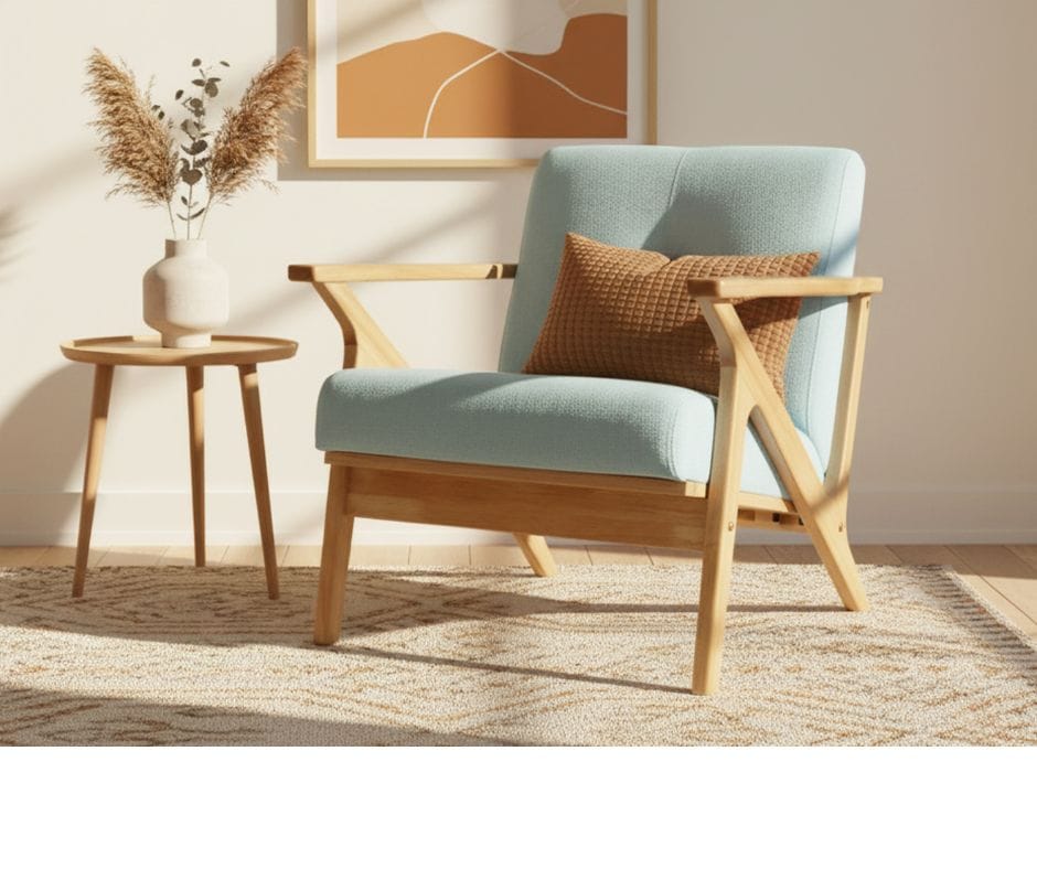 Bismark Mint and Oak Armchair