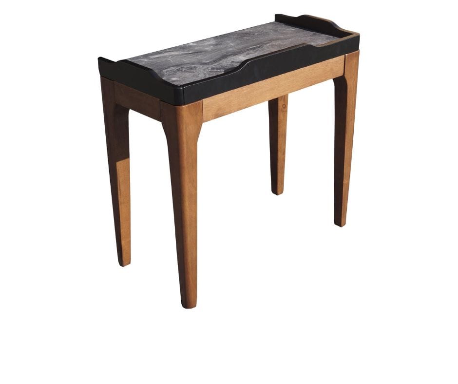Elaine End Table - Walnut and Grey