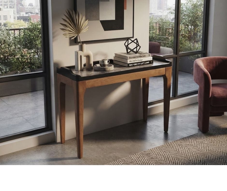 Elaine End Table - Walnut and Grey
