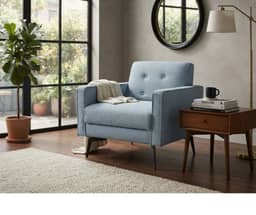 Charlie Chair Bed with Ottoman - Blue