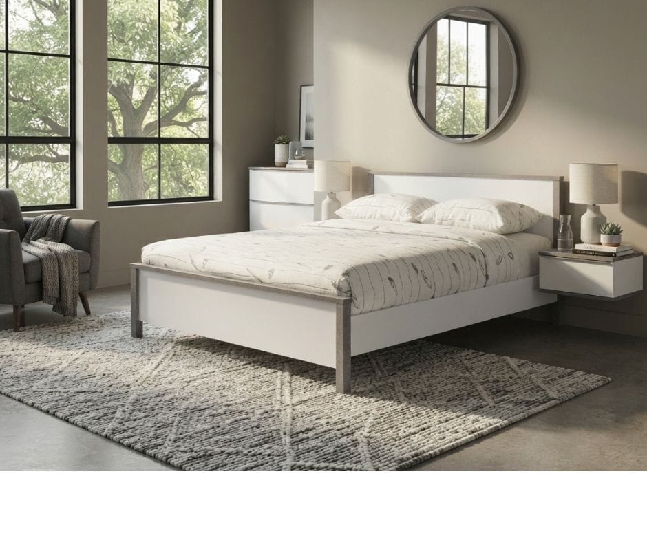 Sherry Double Bed - Mellow White