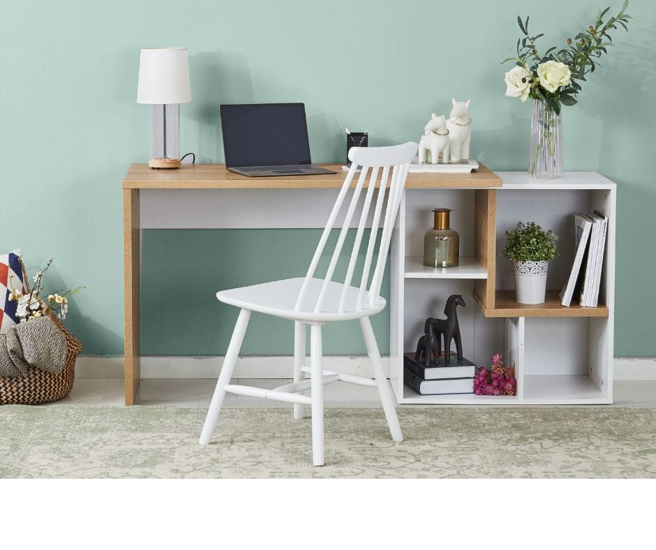 Tony Study Desk - Oak and White