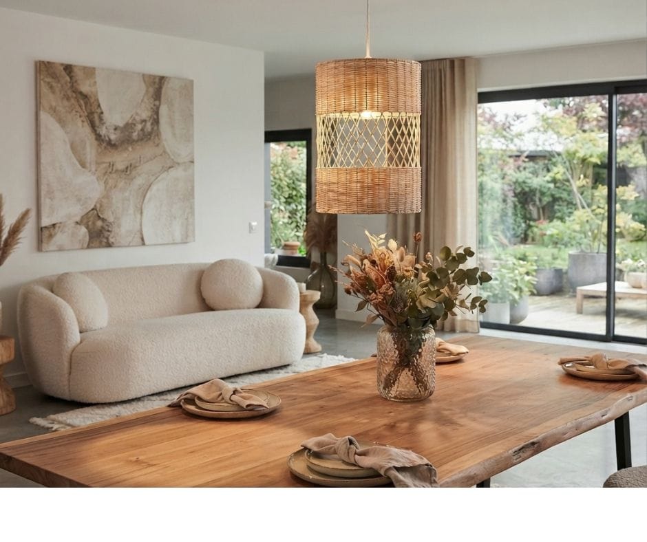 Kelly Pendant Lamp - Natural Rattan