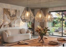 Siv Pendant Lamp - Natural Rattan with Grey Finish