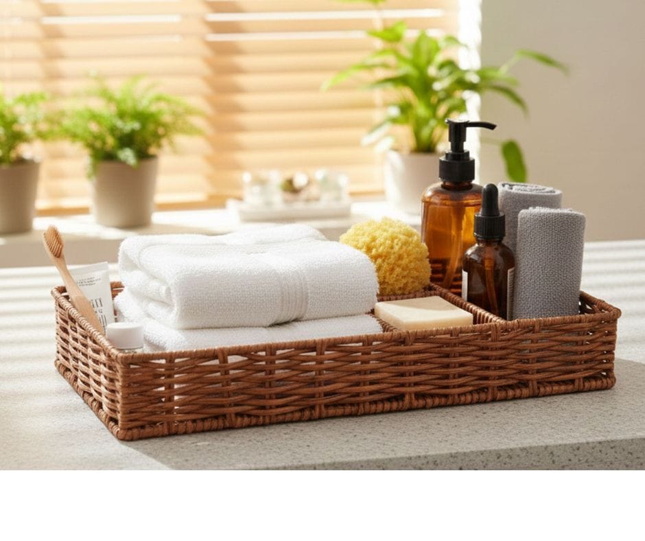 Kelly Storage Basket 4 Compartments - Brown
