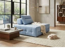 Molly Single Modular Sofa Chair - Light Blue