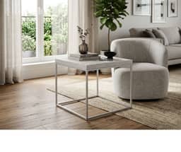 Cathy End Table -Marble White