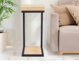 Rio Side Table - Natural Oak and Black Finish