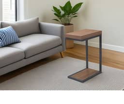 Rio Bed Side Table - Walnut and Black Finish