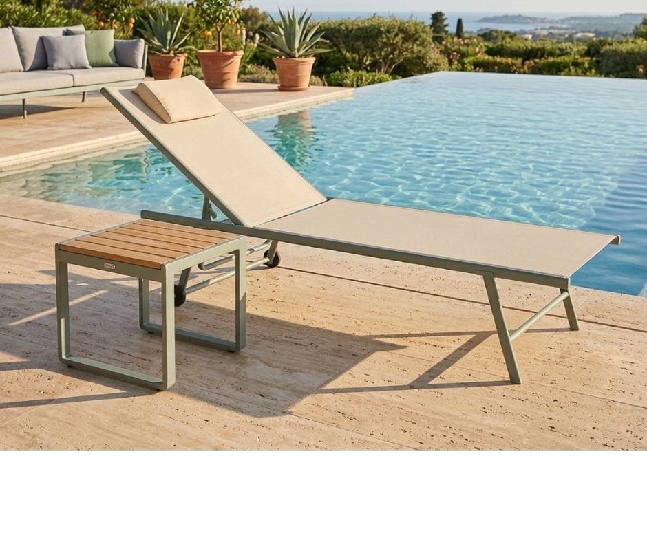 Mackay Sunlounge - Light Green & Beige
