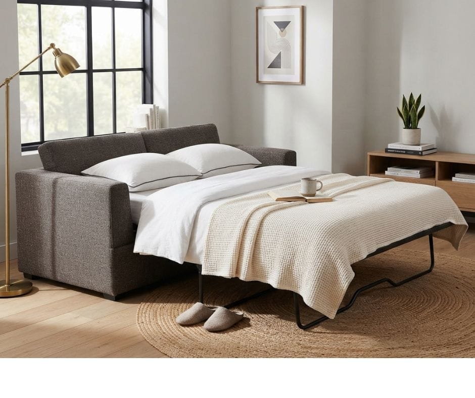 Philipe Commercial Fabric 2.5 Seater Pull Out Sofa Bed with Double Mattress