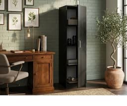 Redfern Single Door Pantry - Black