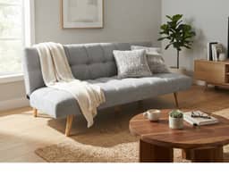 Mia 3 Seater Futon Sofa Bed - Grey