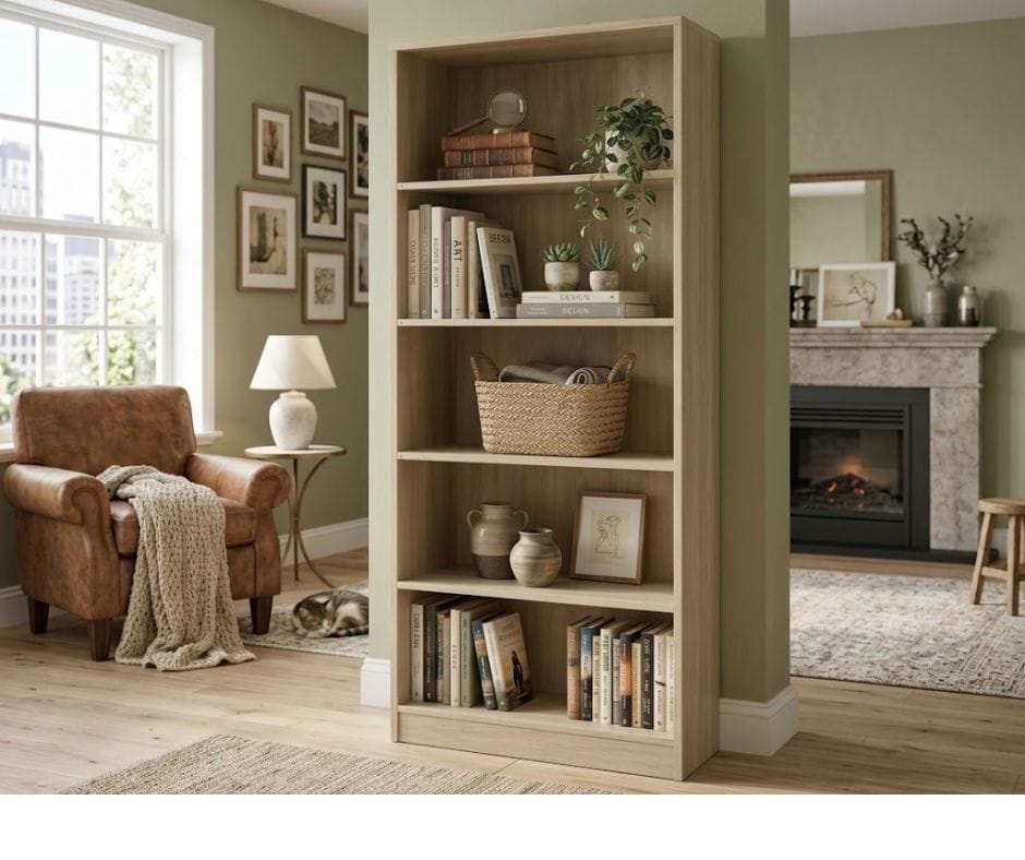 Botany 5 Shelves Wardrobe 800 - Oak Finish