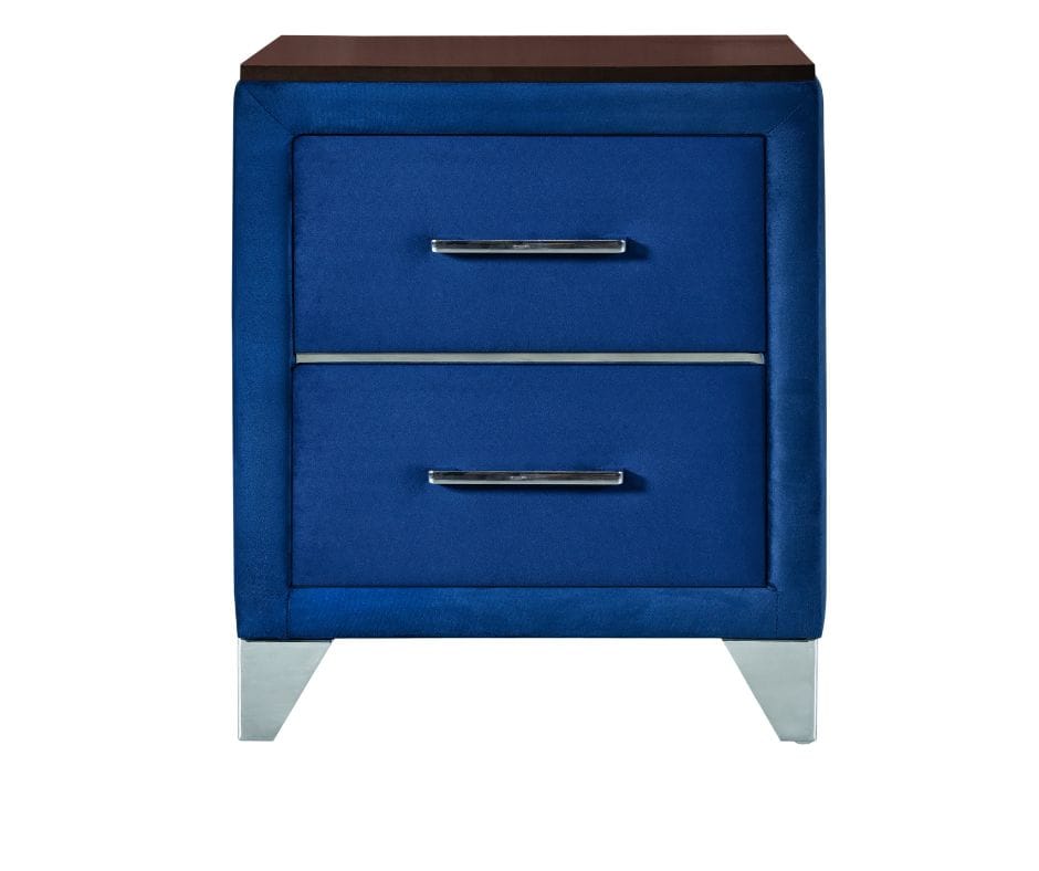 Jessie Bedside Table - Velvet Navy Blue