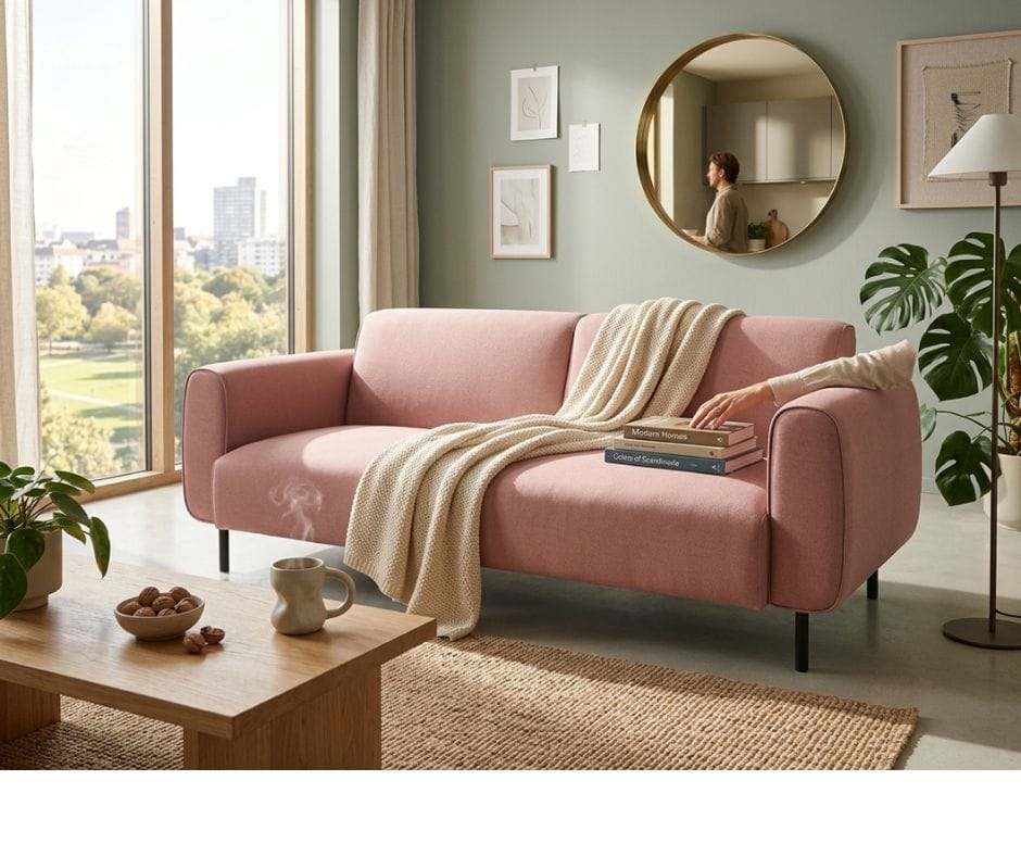 Stella 3 Seater Sofa - Pink