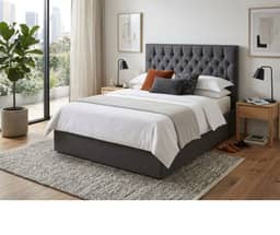 William Gas lift bed Double - Pebble