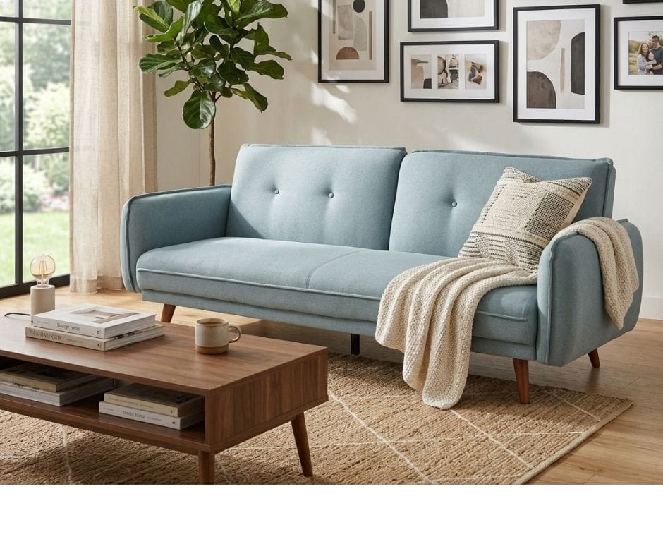 Sarah Sofa Bed - Light Blue
