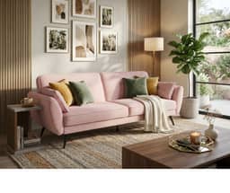 Elaine 3 Seat Sofa Bed - Pink