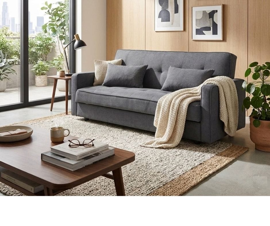 Junny 3 Seater Sofa Bed - Blue