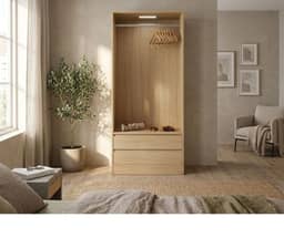 Botany Hanging Wardrobe With Drawers 800 - Oak