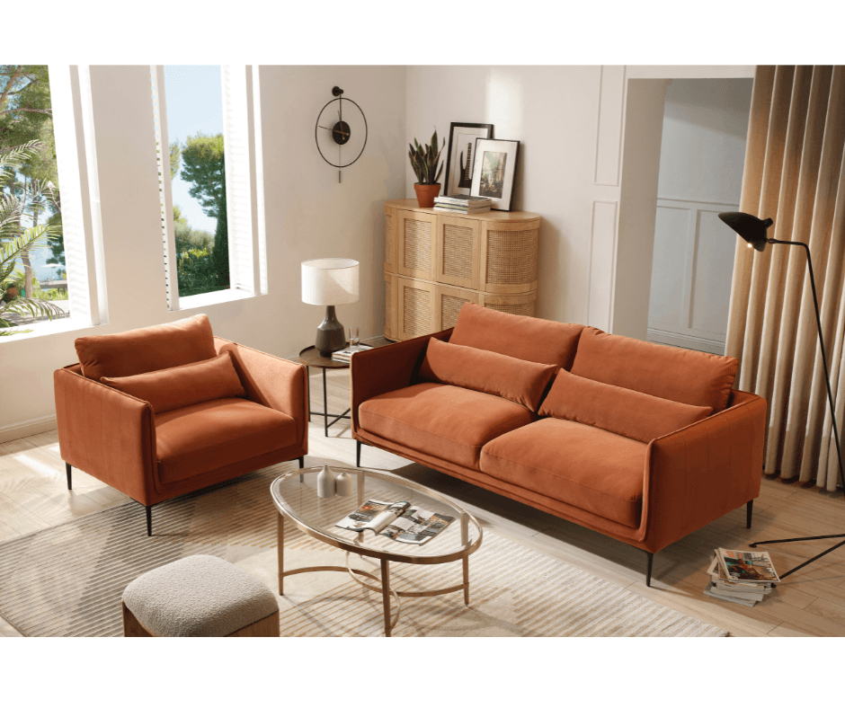 Madelina 3 Seater Velvet Fabric Sofa
