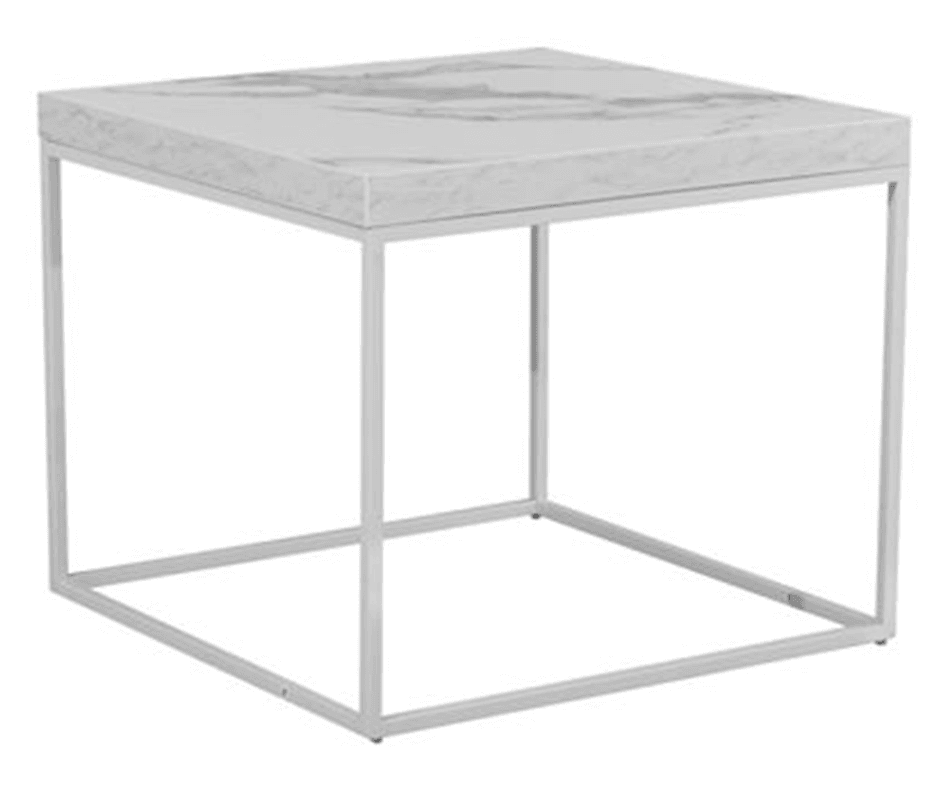Cathy End Table -Marble White