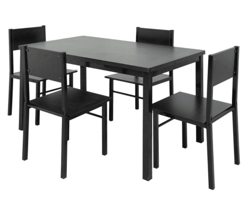 HEQS Leichardt - 4 Seats Dining Set Black