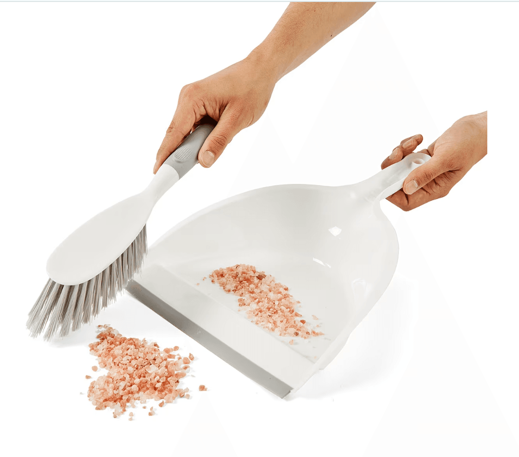 Dustpan and Brush - White and Grey