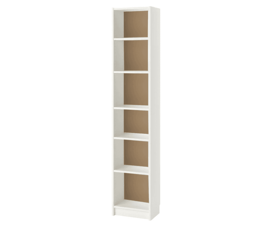 6-Tier Slim Bookcase - White