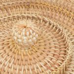 Picture of Kelly hallow Storage Basket with Lid Handmade" and "Natural rattan 