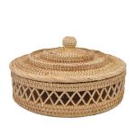 Picture of Kelly hallow Storage Basket with Lid Handmade" and "Natural rattan 