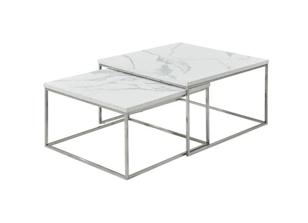 Picture of Karma  Marble White Square Coffee Table Set