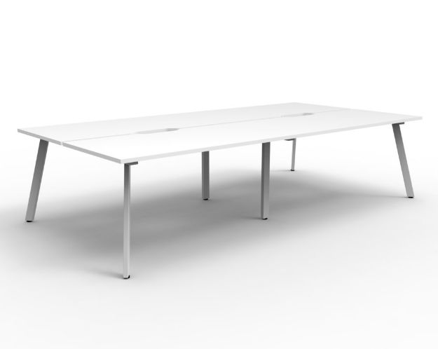 Picture of Eternity 4 Person Double Sided Workstation - 3600mm Natural White/White