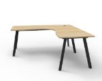 Picture of Eternity 1 Person Single Sided Corner Workstation - 1800mm Natural Oak/Black 
