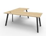 Picture of Eternity 1 Person Single Sided Corner Workstation - 1800mm Natural Oak/Black 