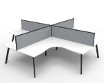 Picture of Eternity 4 Person Corner Workstation - 3030mm Natural White/Black